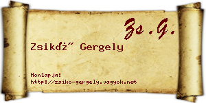 Zsikó Gergely névjegykártya